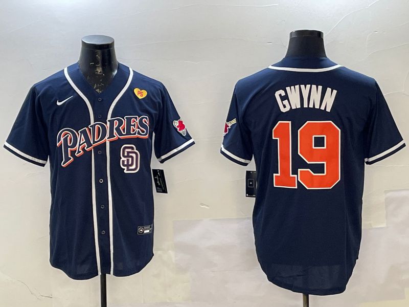 Men San Diego Padres #19 Gwynn Blue Throwback Game 2025 Nike MLB Jersey style 10->san diego padres->MLB Jersey